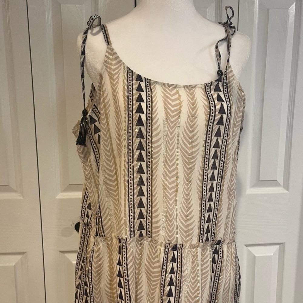 Yada, NWT Beige Elegant Multicolor Maxi Dress, size L/xl - Picture 3 of 11
